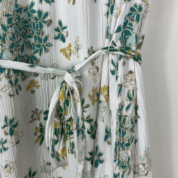 LOFT White & Green Floral Print Dress Small - Picture 3 of 7